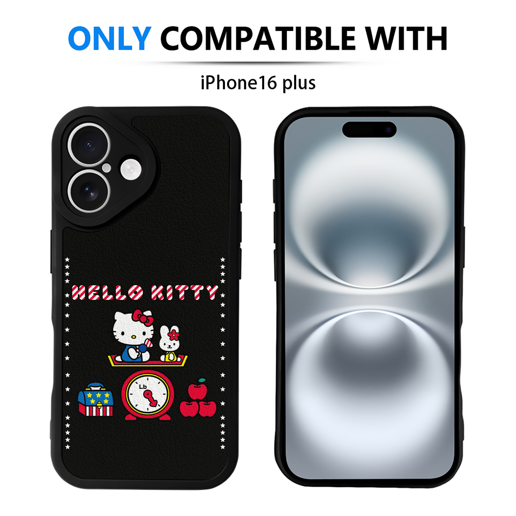 （画像用） Hello Kitty ハローキティ 【iPhone 16シリーズ対応】シリコンスマホケース（レザー調） 材質：シリコン